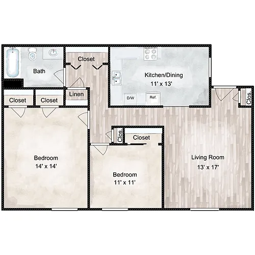Floor plan Heritage 2 Bedroom