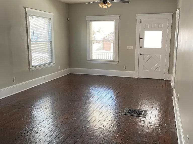Front entrance into open concept living room