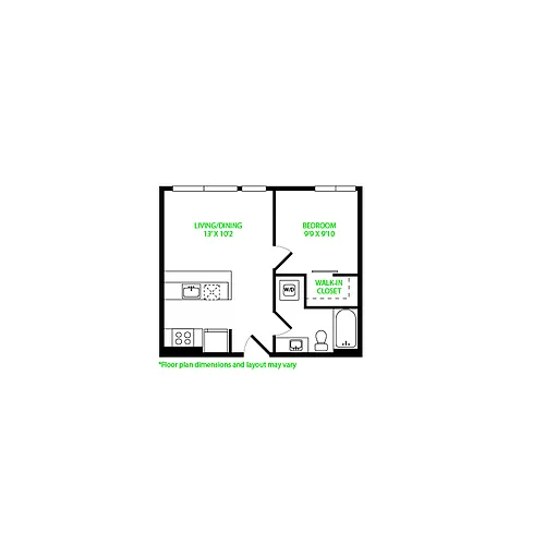 Floor plan 1X1 18E