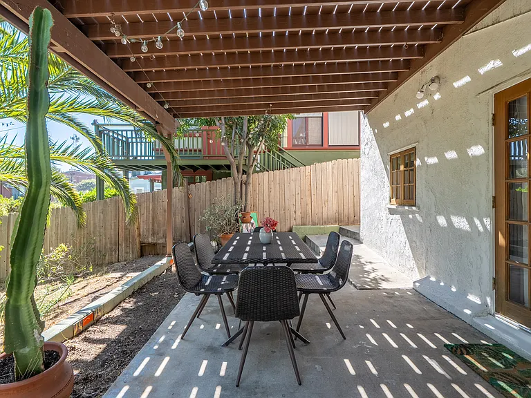 Outdoor dining area (furniture included).