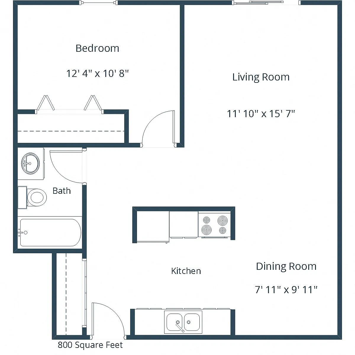 Floor plan One Bedroom 11A