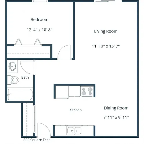 Floor plan One Bedroom 11A