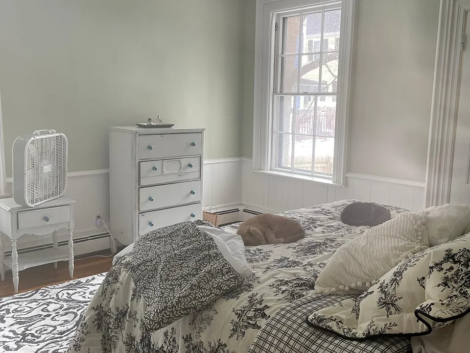Large light filled master bedroom with walk in closet.
