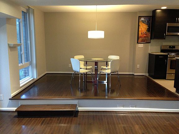 Dining room is furnished