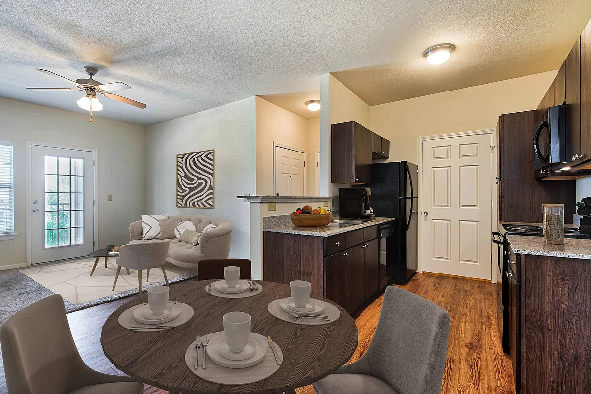 KITCHEN-LIVING-01 (1) - Cypress Bend Village Apartments