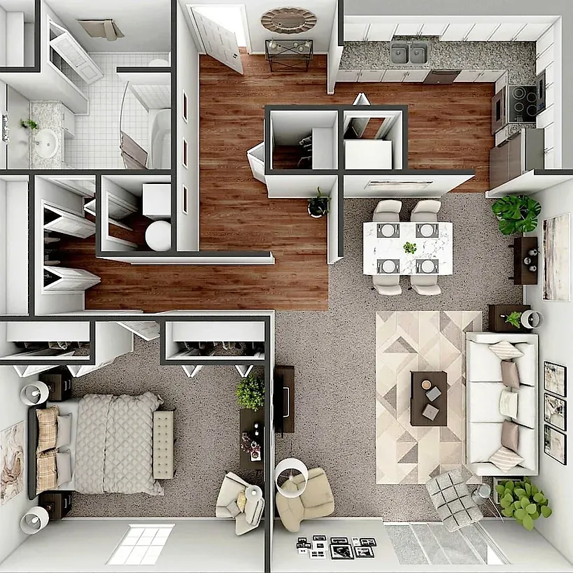 Floor plan 1 Bedroom Garden