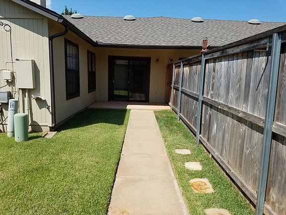Looking at patio from garage