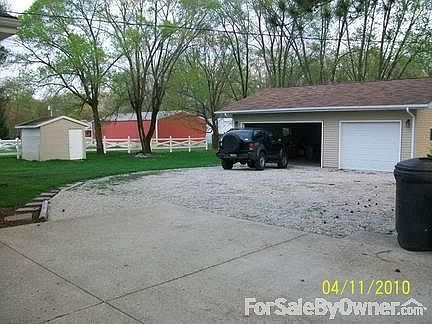 3 car detached, finished garage with attic storage