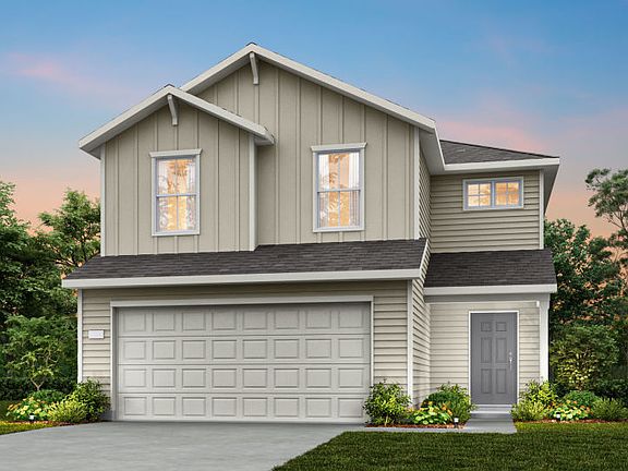 The Frio, a two-story home design with 2-car garage, showing home exterior HC103