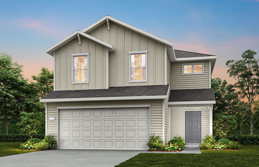 The Frio, a two-story home design with 2-car garage, showing home exterior HC103
