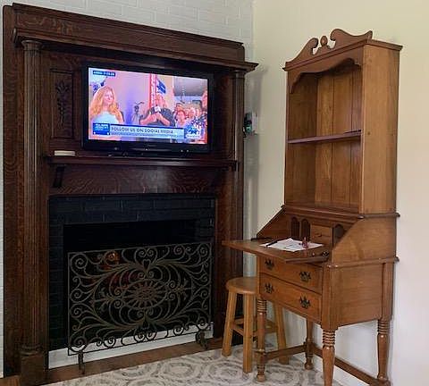 Electric fireplace and TV/Roku, Secretary desk