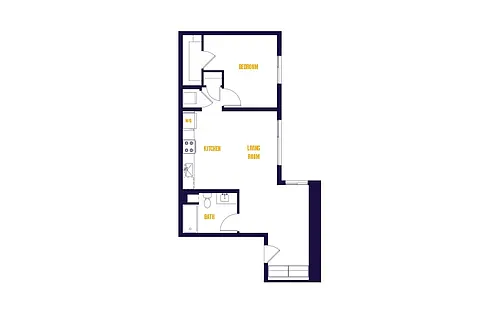 Floor plan 1 Bed/1 Bath-A4.0
