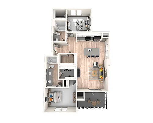 Floor plan Two Bedroom B2B