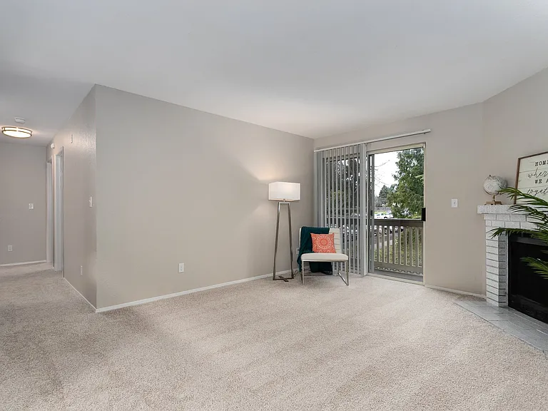 Bayview Apartment Homes Living Room and Patio Door Model Unit