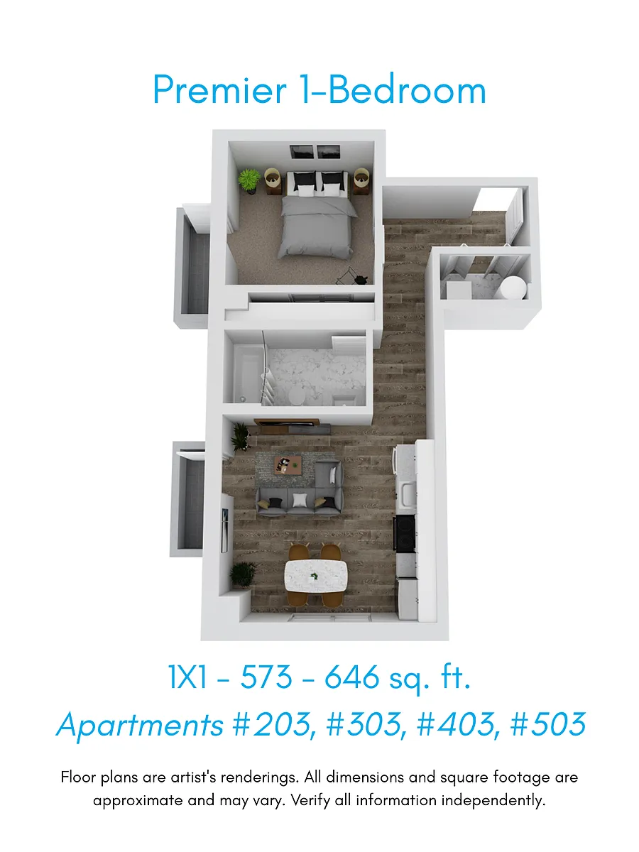 Floor plan 1 Bedroom - Premier