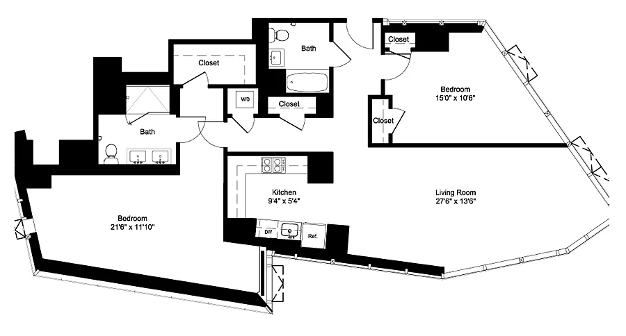 Floor plan Two Bedroom D 11-19