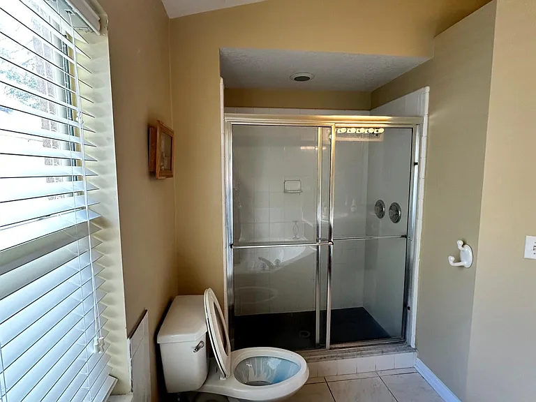 Master bathroom walking shower