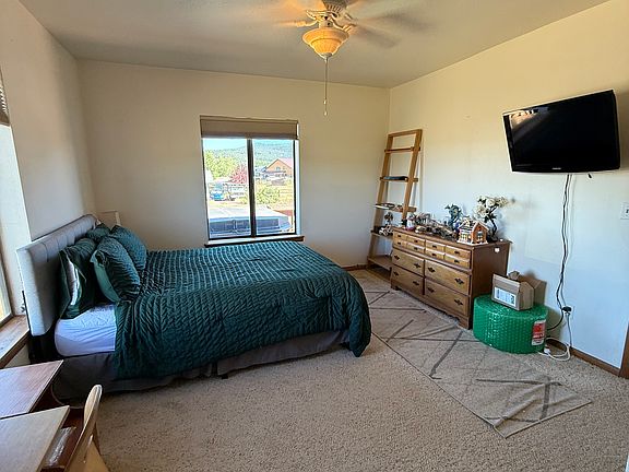 Primary bedroom from bathroom door