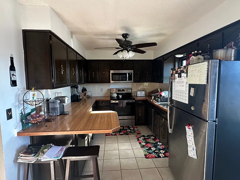 This is the kitchen 'lived in.'