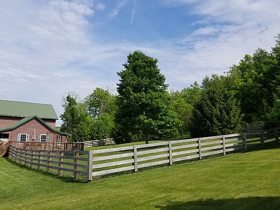 Large fenced-in area of yard