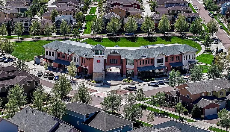 Community center with gym and secure access-controlled mailroom