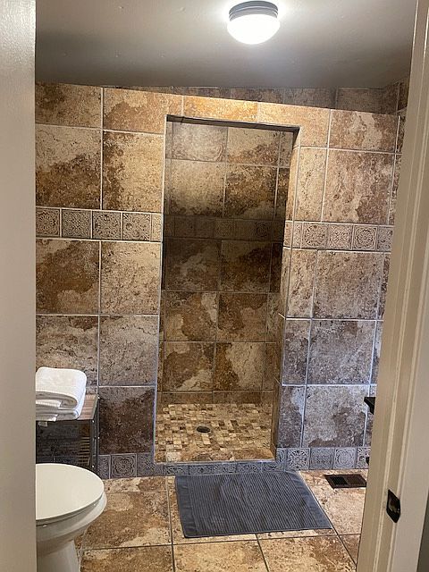 2 entry options for the shared bathroom.