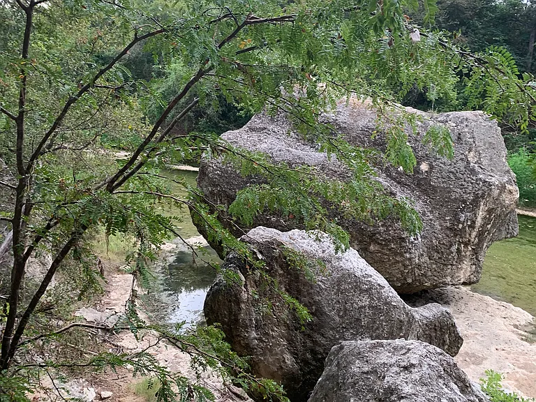 Natural rock formation trail on public lands, 5 minute walk from the house