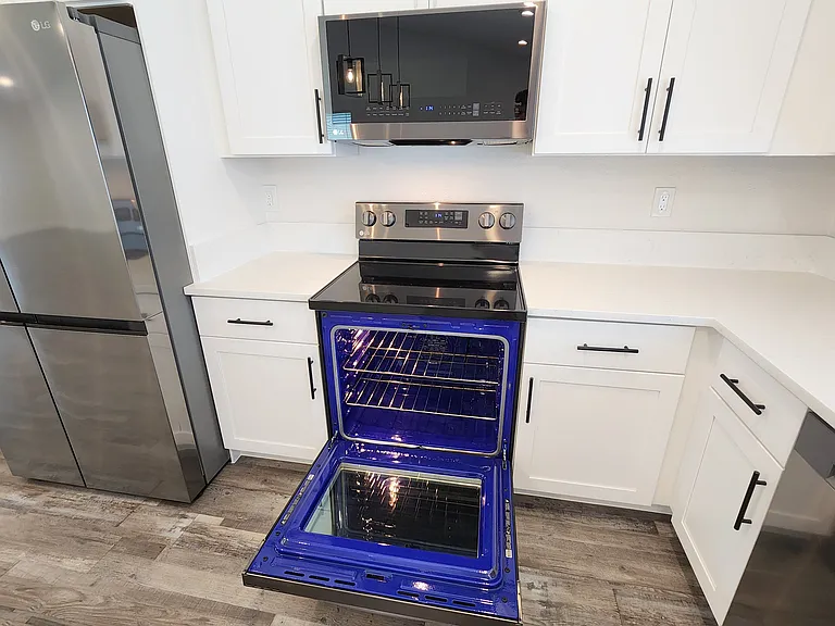 freestanding range with convection oven (and air fryer mode) & over-the-range microwave