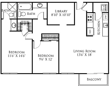 Floor plan 2 Bedroom G