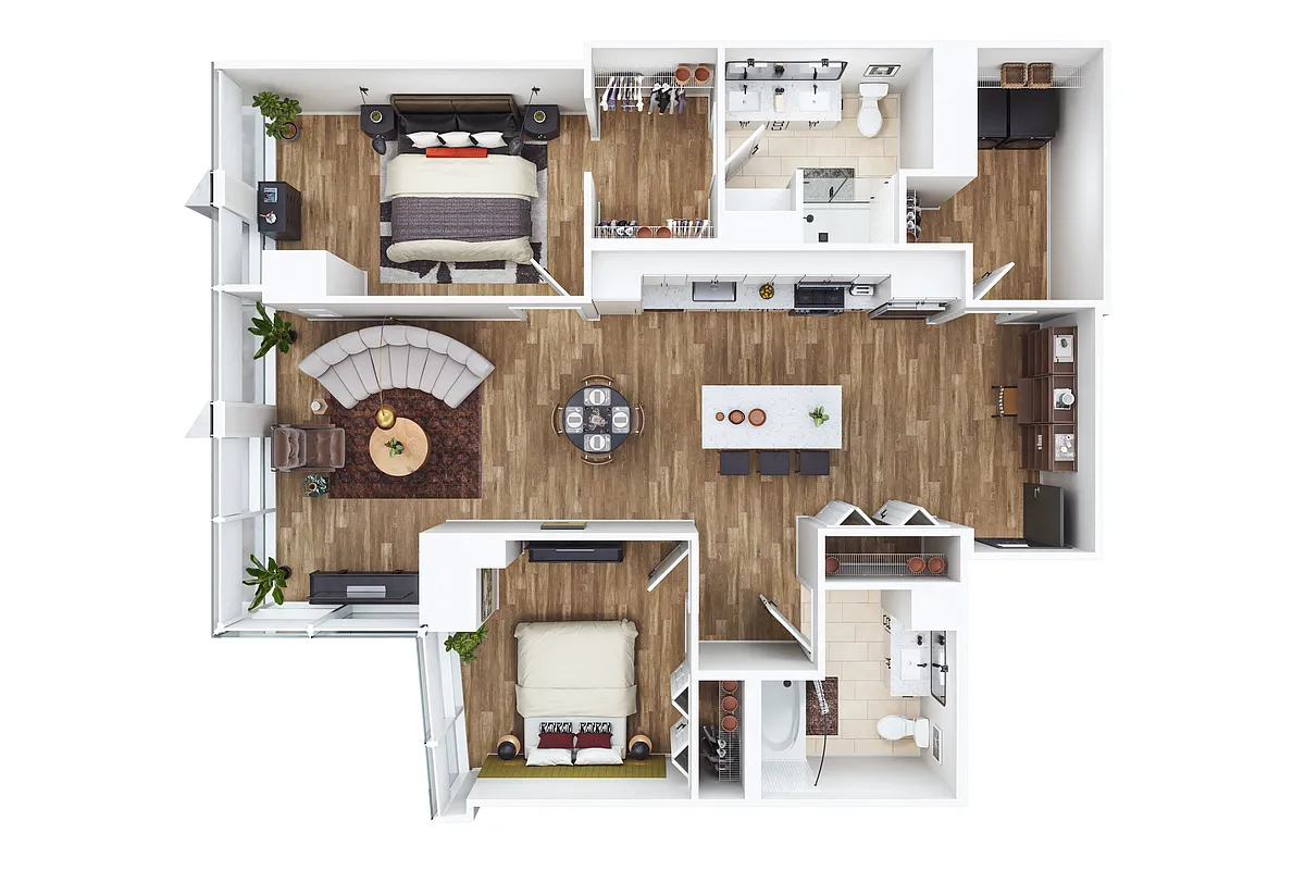 Floor plan Two Bed - G (ADA)