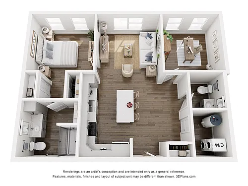 Floor plan Freight - 1 Bedroom w/Flex Space