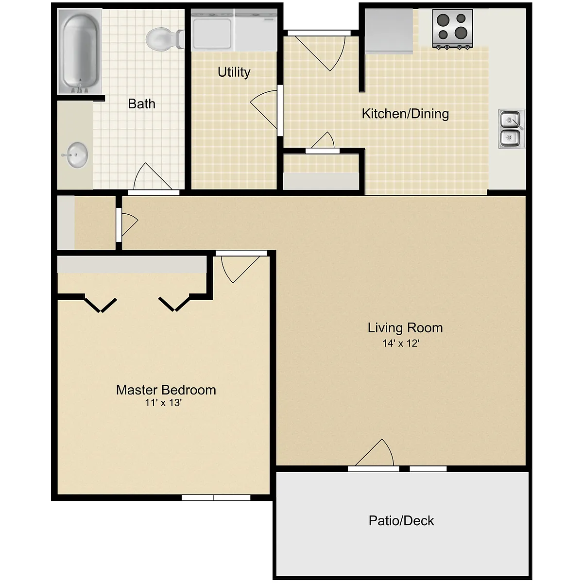 Floor plan One Bedroom