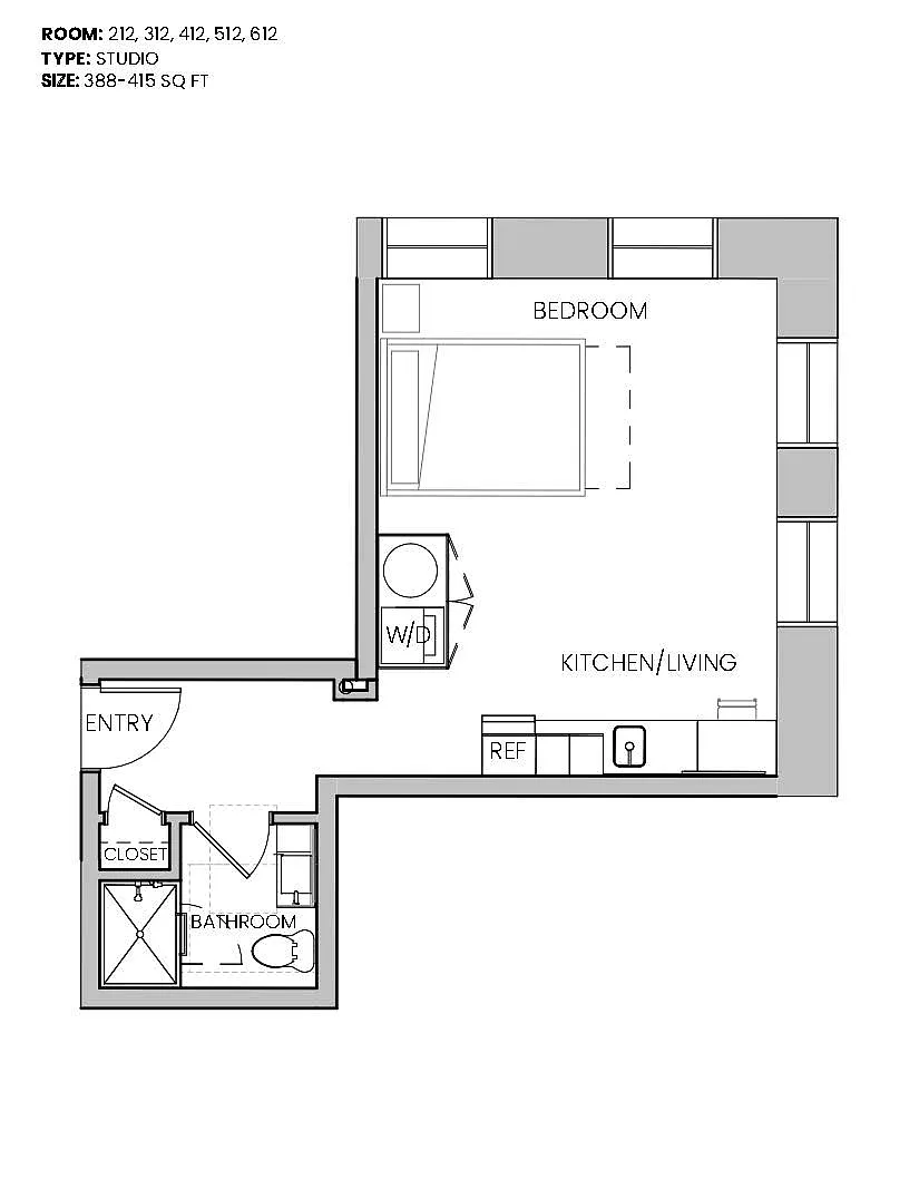 Floor plan X12 Corner Studio