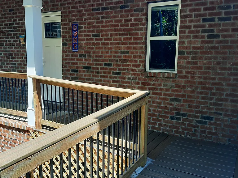 Entrance ramp leading to front door.