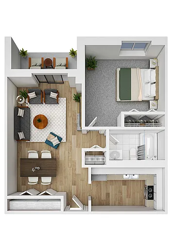 Floor plan 1 Bedroom 1 Bath