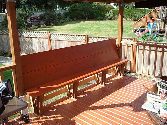 Built in Rail Bench on Back Deck