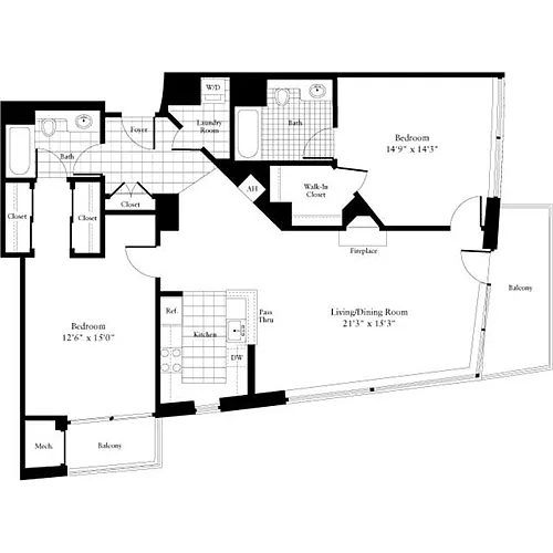 Floor plan 2 Bedrooms N