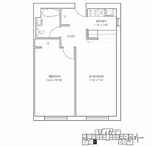 Floor plan LINCOLN HOUSE - 1 Bedroom One Bathroom