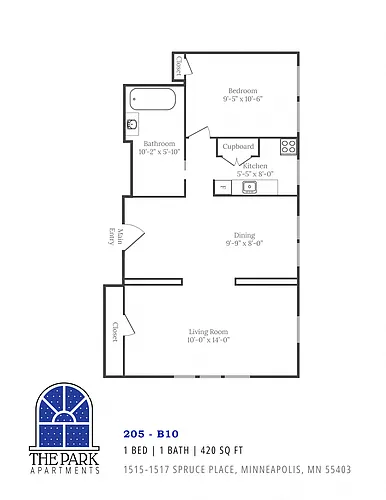 Floor plan 205 | 1BR-B