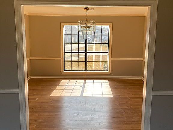 Dining room open to living