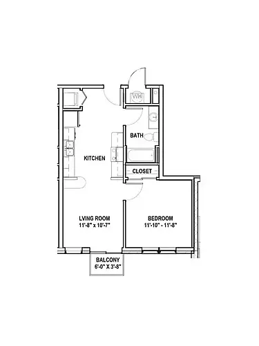 Floor plan 1-beds