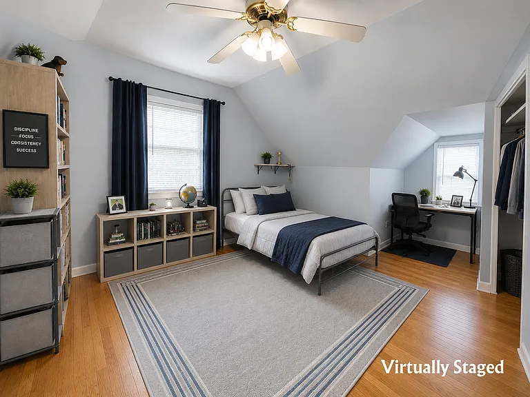 Virtually Staged 2nd Floor Bedroom #4 with study nook