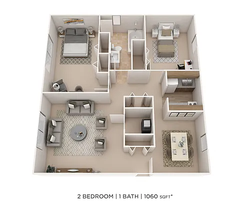 Floor plan Two Bedroom- 1060 sqft