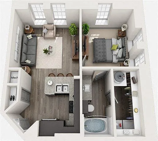 Floor plan THE FILMORE 609 sf