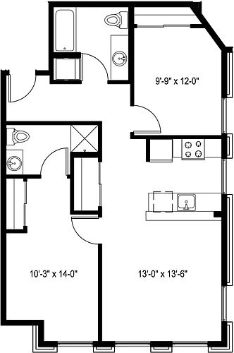 Floor plan 2 Bedroom B