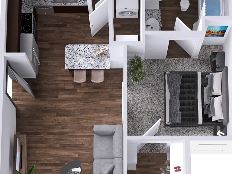 One Bedroom Studio Apartment