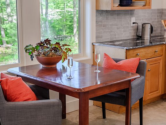 View of the patio from the dining table.