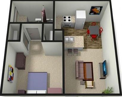 1 bed 1 bath 525 sqft 