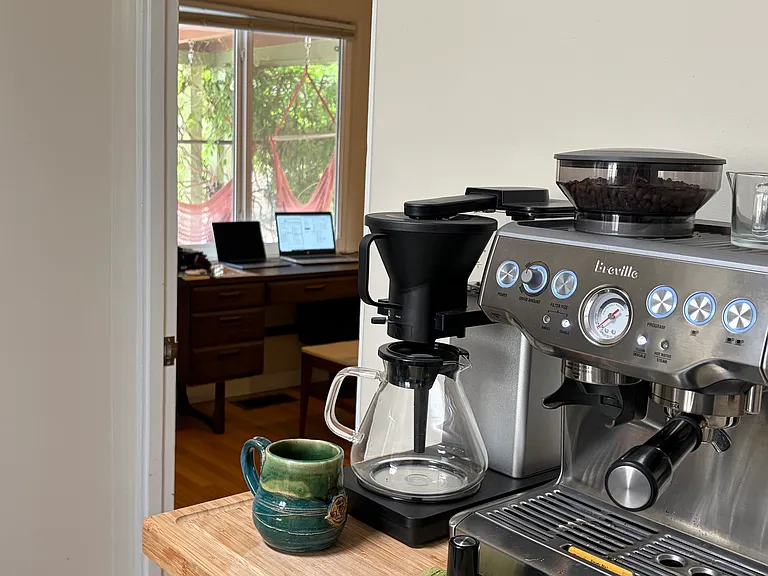From kitchen facing into office