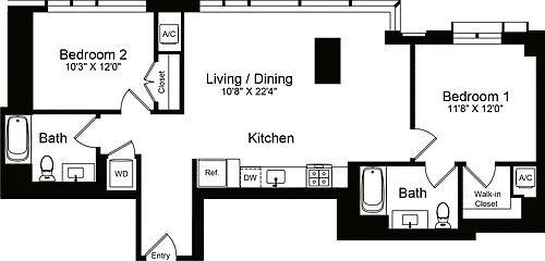 Floor plan 2 Bedroom I